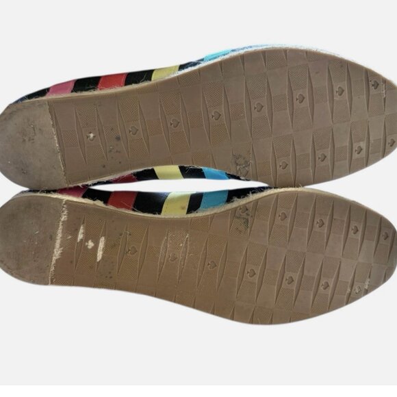 Kate Spade New York Canvas Rainbow Striped Espadrilles Flats Shoes Women size 7 - Picture 7 of 9